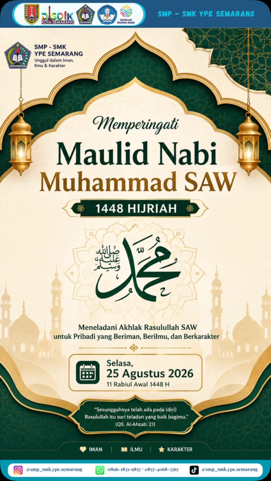 Selamat Memperingati Maulid Nabi Muhammad SAW 1448 H